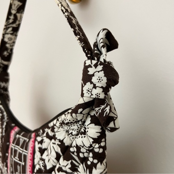 Vera Bradley Brown & Pink Retired Handbag - Picture 6 of 10